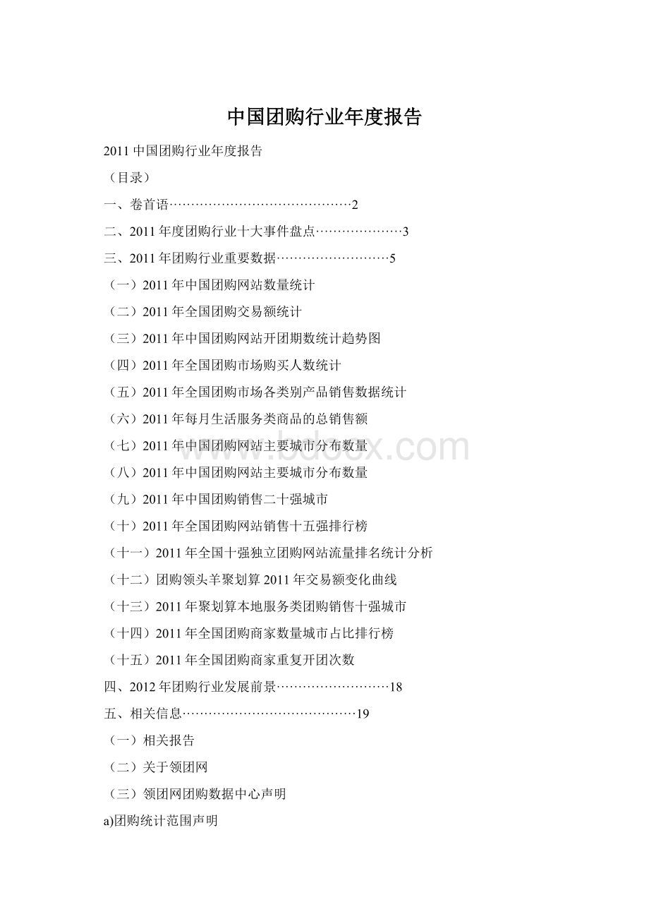 中国团购行业年度报告Word文档格式.docx