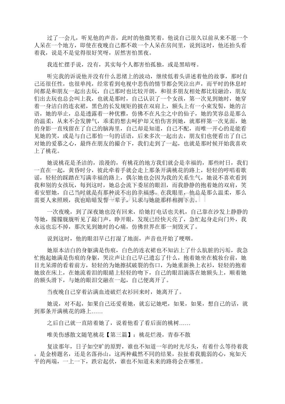 最新唯美伤感散文随笔桃花Word文档格式.docx_第2页