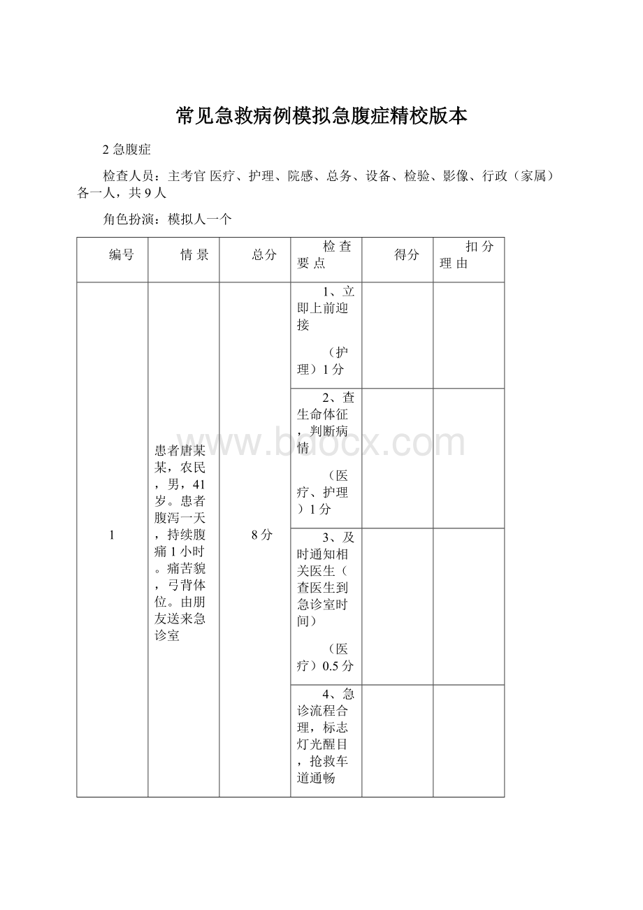 常见急救病例模拟急腹症精校版本Word文件下载.docx_第1页