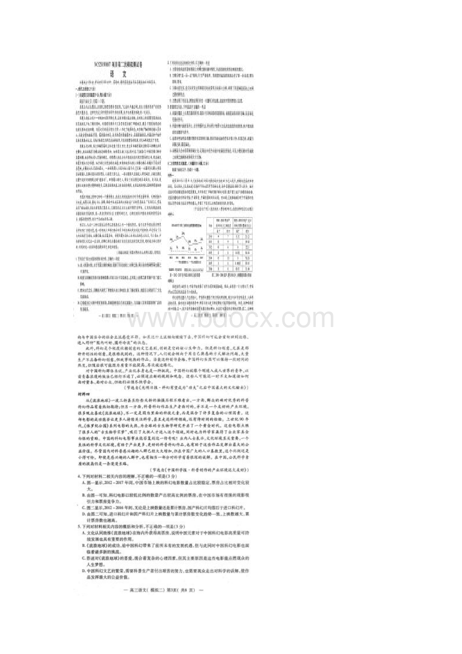 精品试题江西省南昌市届高三二模考试语文试题扫描版.docx_第2页