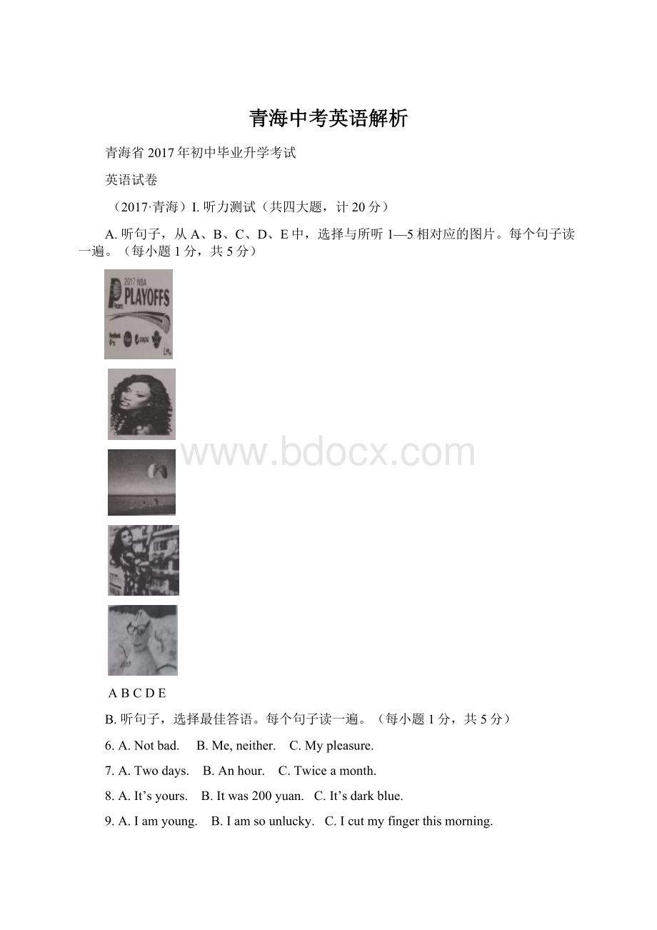 青海中考英语解析Word下载.docx