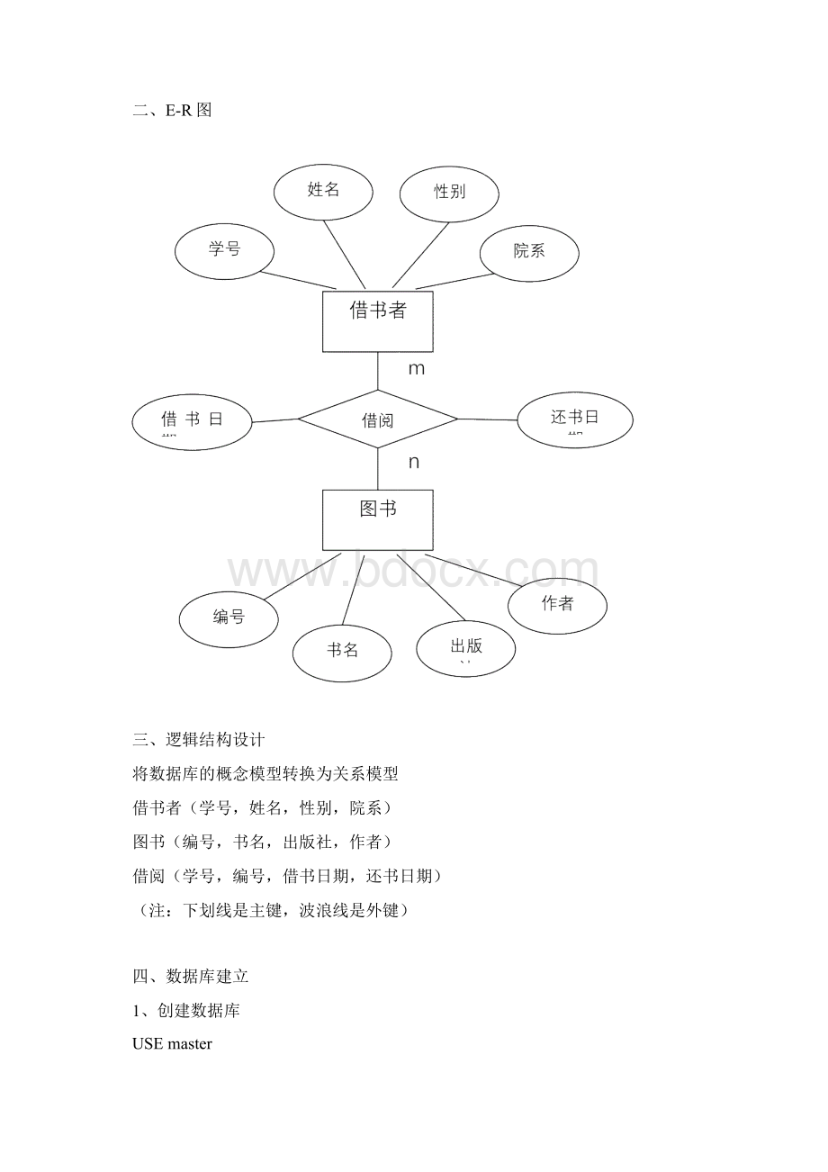 数据库课程设计报告 图书借阅管理系统Word文件下载.docx_第2页