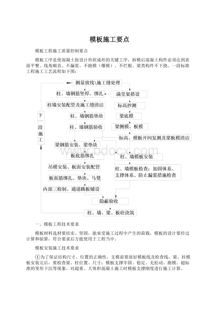 模板施工要点.docx_第1页