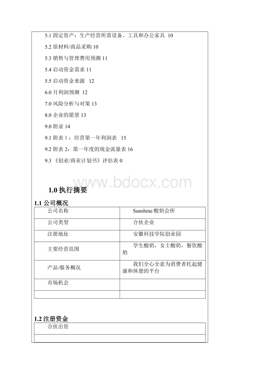 完美升级版Sunshine酸奶会所项目创业计划.docx_第2页