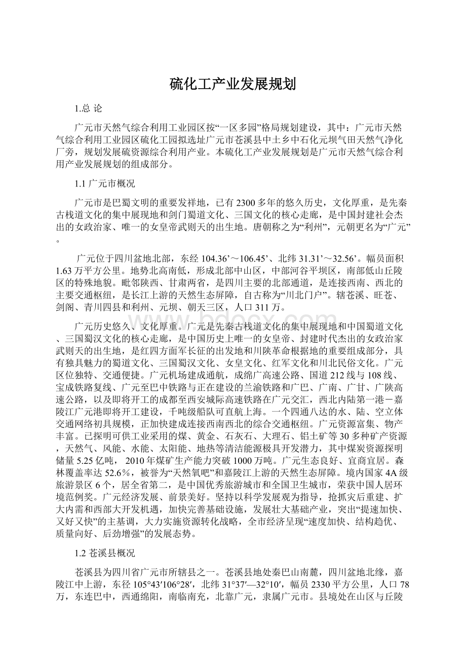 硫化工产业发展规划.docx