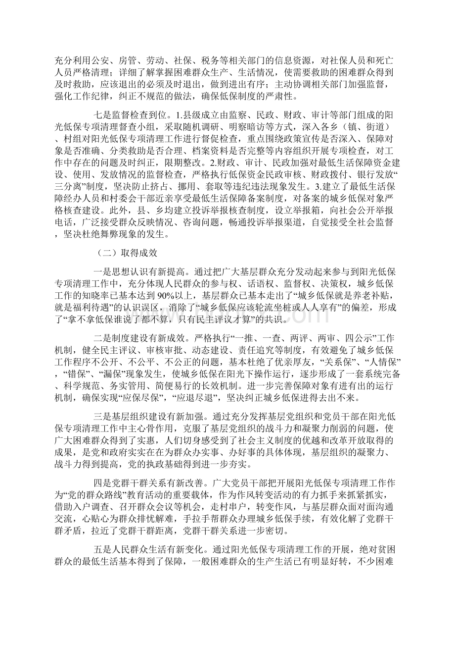 阳光低保专项清理工作总结.docx_第3页