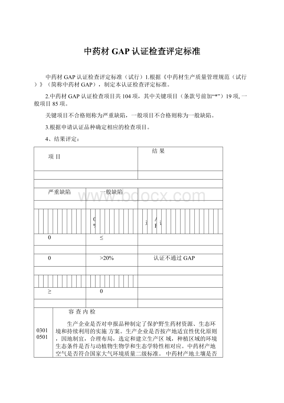 中药材GAP认证检查评定标准Word文档格式.docx