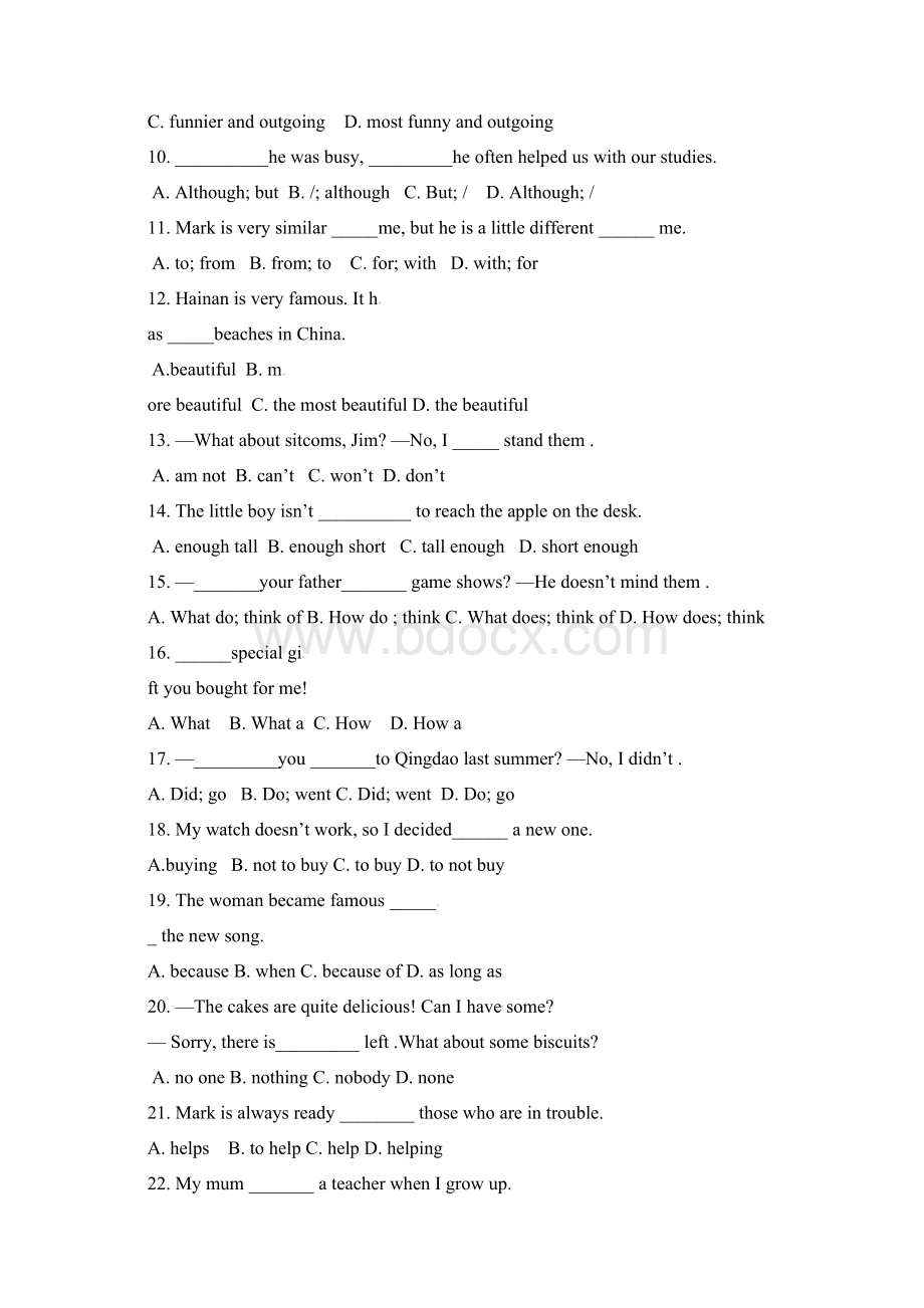 学年八年级英语上学期阶段性抽测试题 人教新目标版docWord下载.docx_第2页