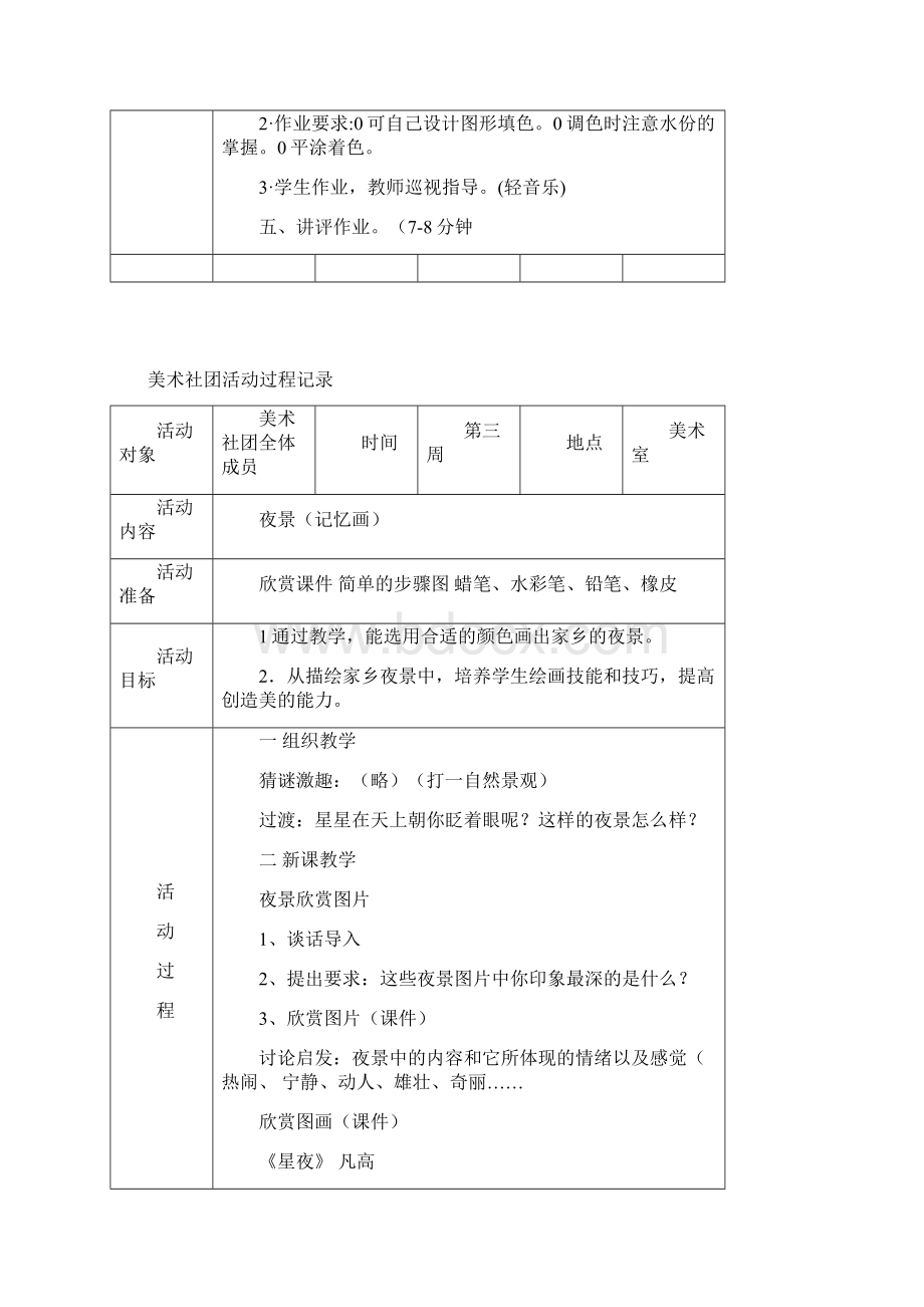 罗峪小学美术社团活动过程记录.docx_第3页