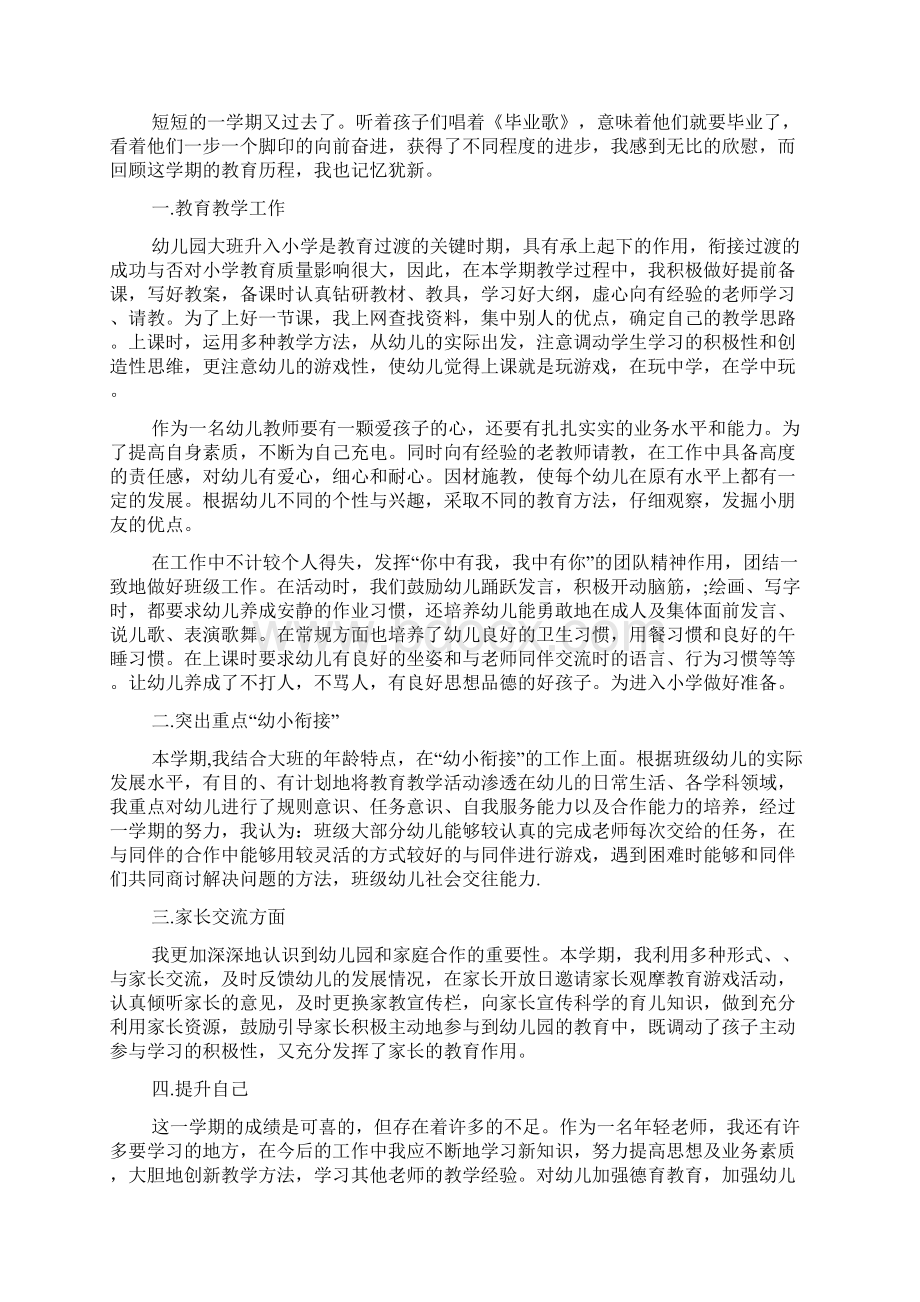 精选幼儿教师个人总结集合7篇Word格式.docx_第2页