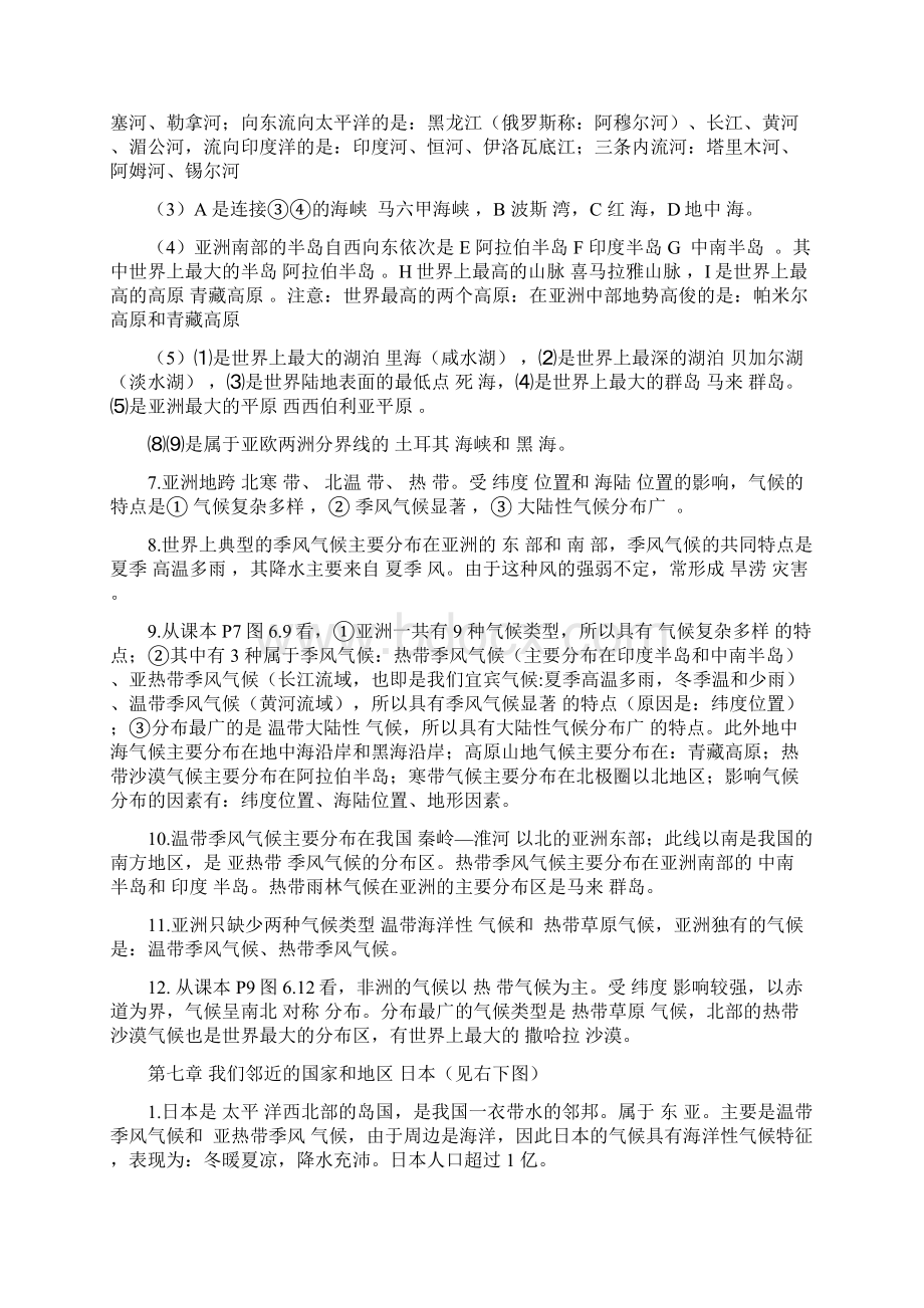 完整版最新人教版七年级下册地理复习提纲.docx_第2页