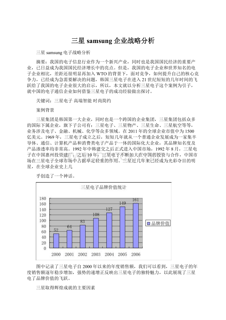 三星samsung企业战略分析Word下载.docx