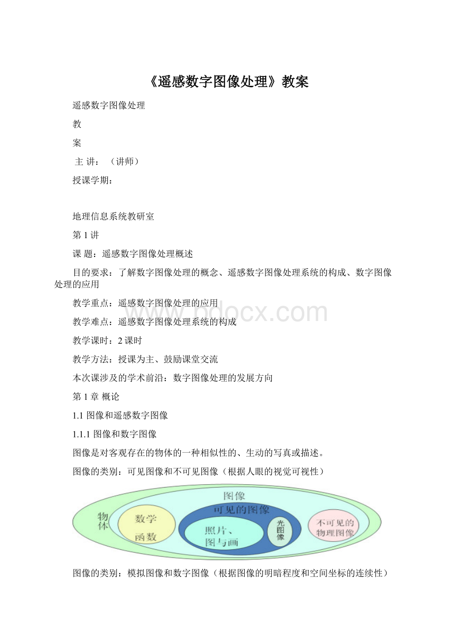 《遥感数字图像处理》教案.docx_第1页