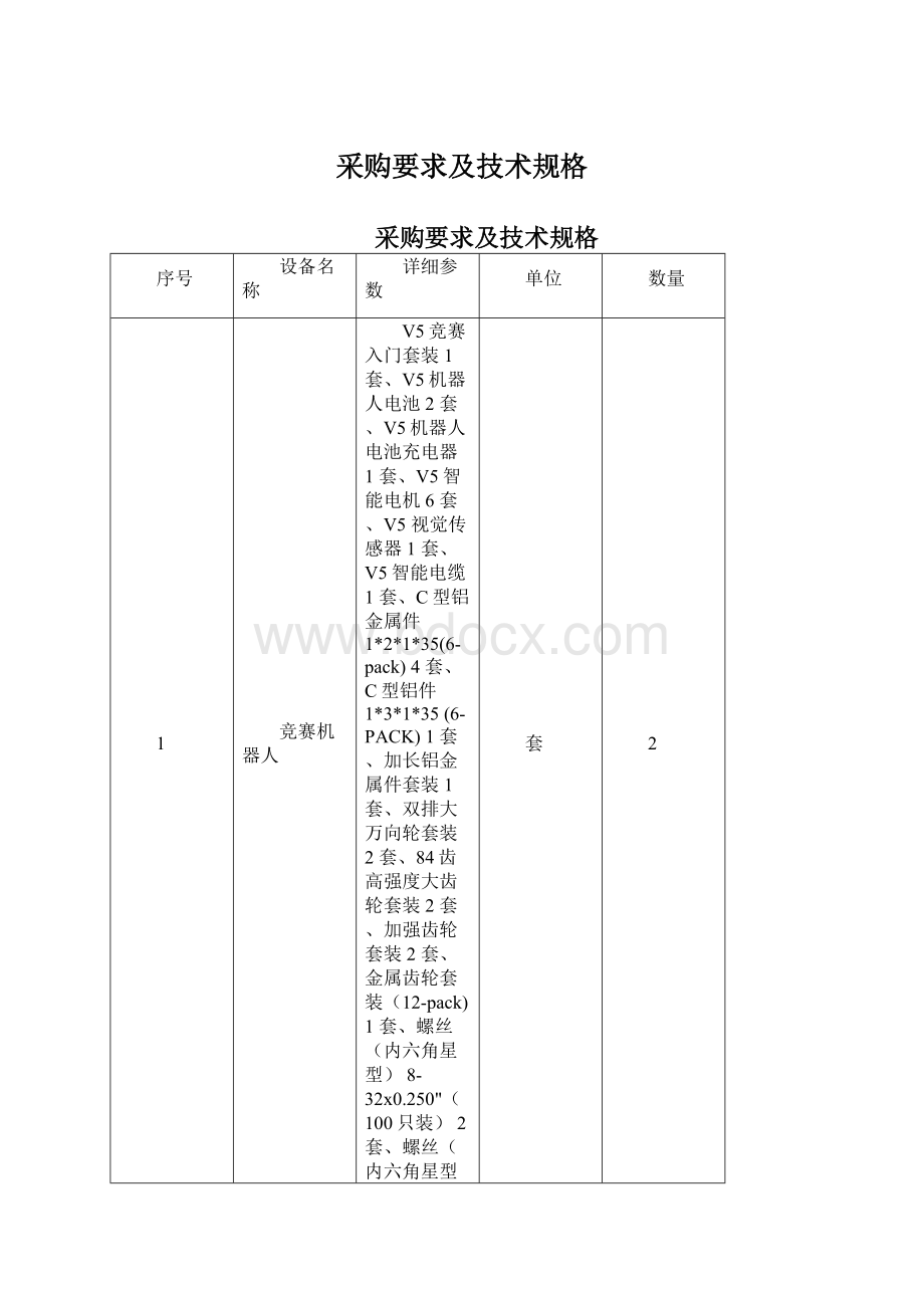 采购要求及技术规格.docx_第1页