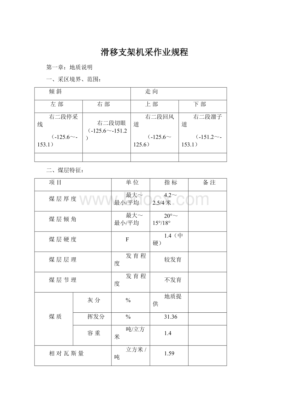 滑移支架机采作业规程Word下载.docx_第1页