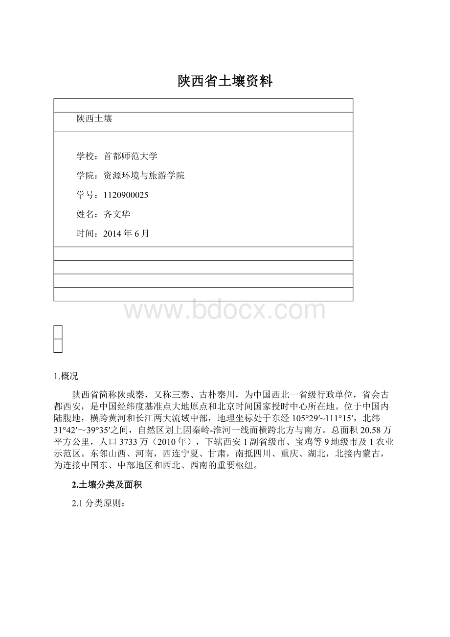 陕西省土壤资料.docx