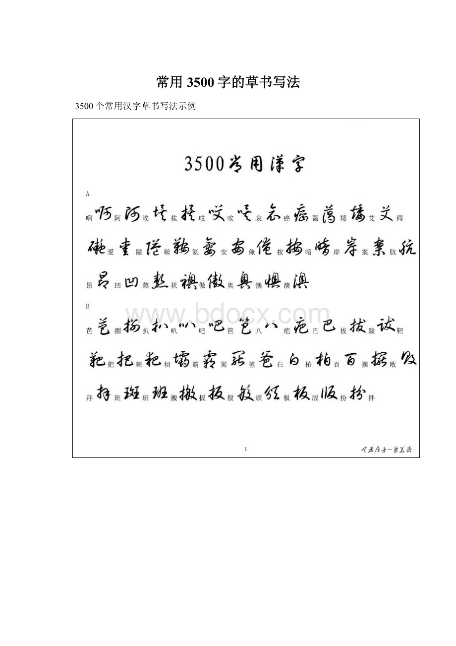 常用3500字的草书写法.docx_第1页