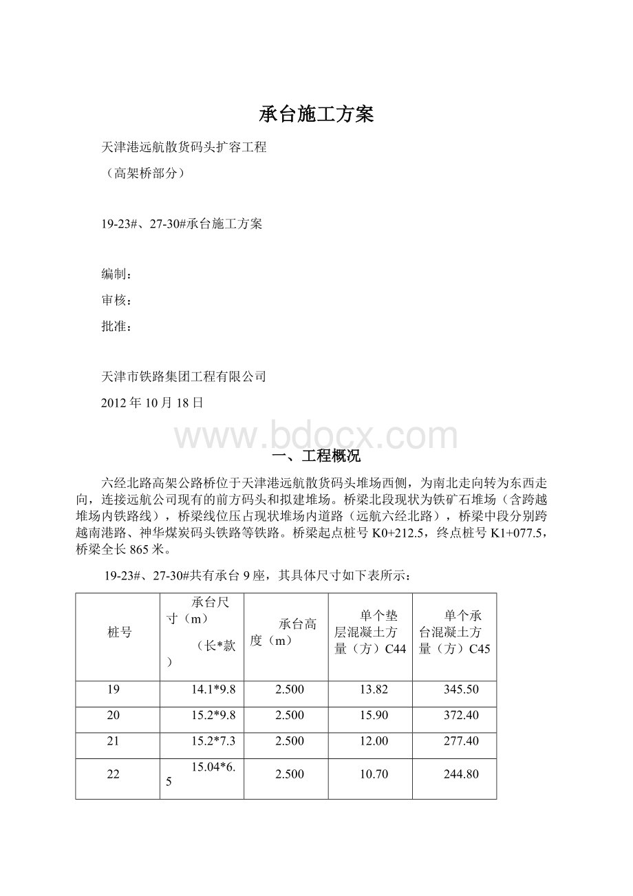 承台施工方案Word下载.docx_第1页