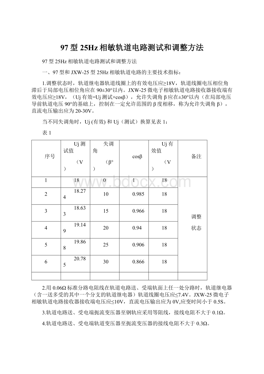 97型25Hz相敏轨道电路测试和调整方法.docx_第1页