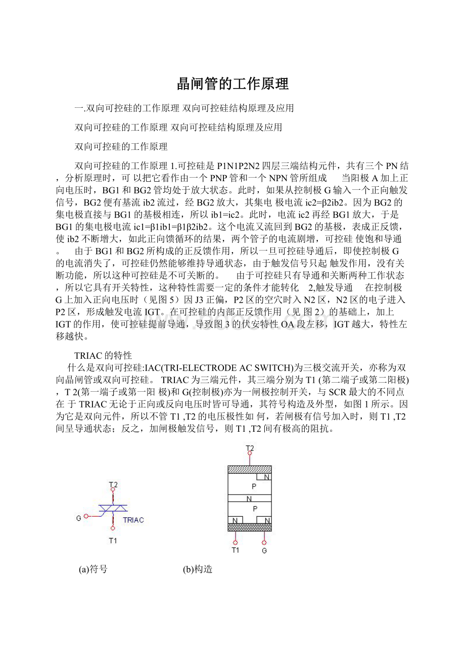 晶闸管的工作原理Word文档格式.docx