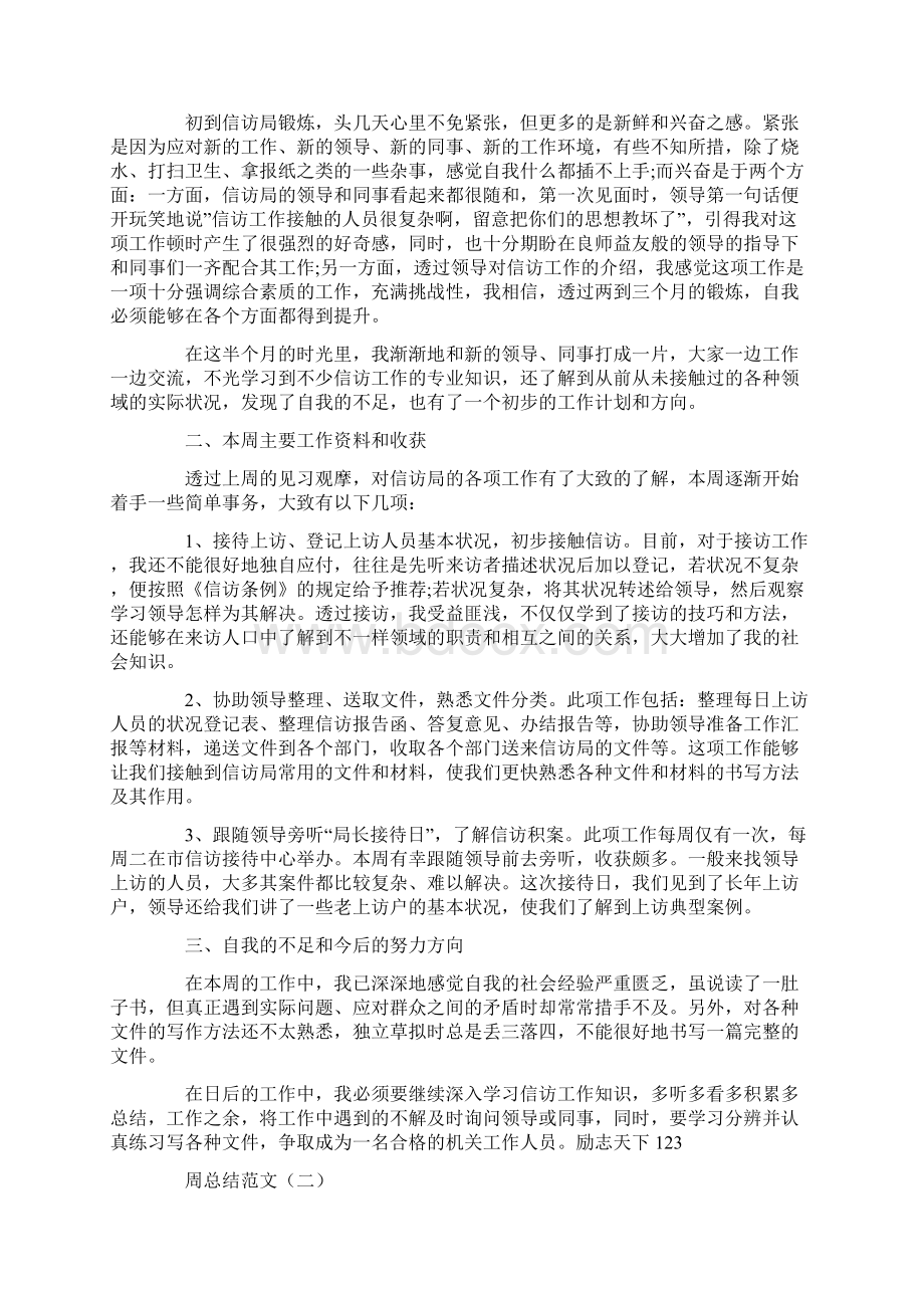 总结范文周工作总结怎么写Word文档下载推荐.docx_第2页