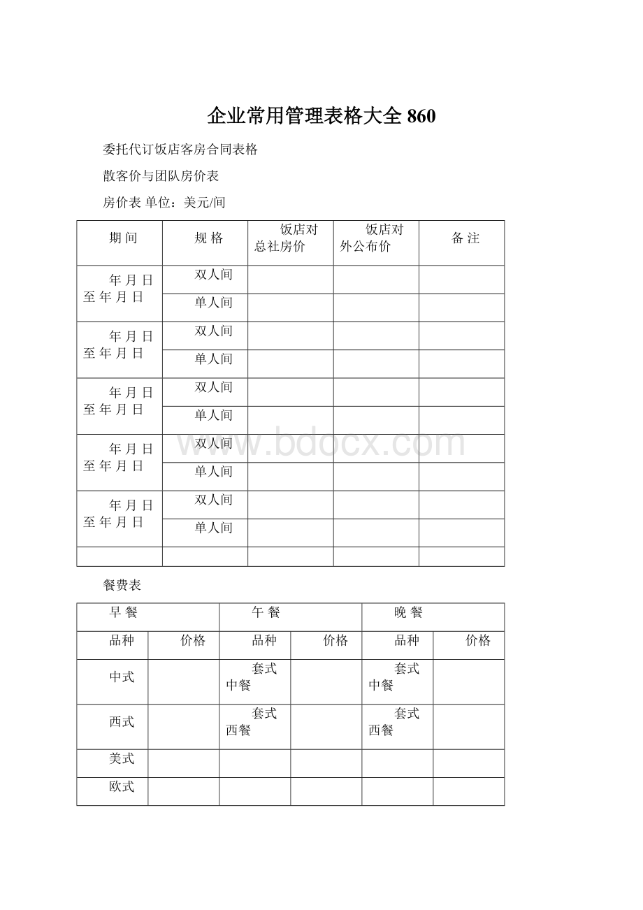 企业常用管理表格大全860.docx