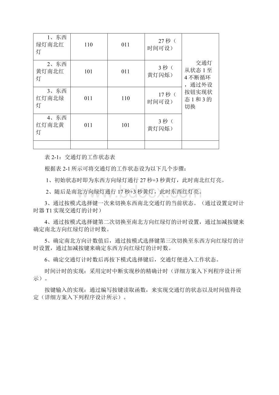 单片机交通灯实训报告Word文档下载推荐.docx_第2页