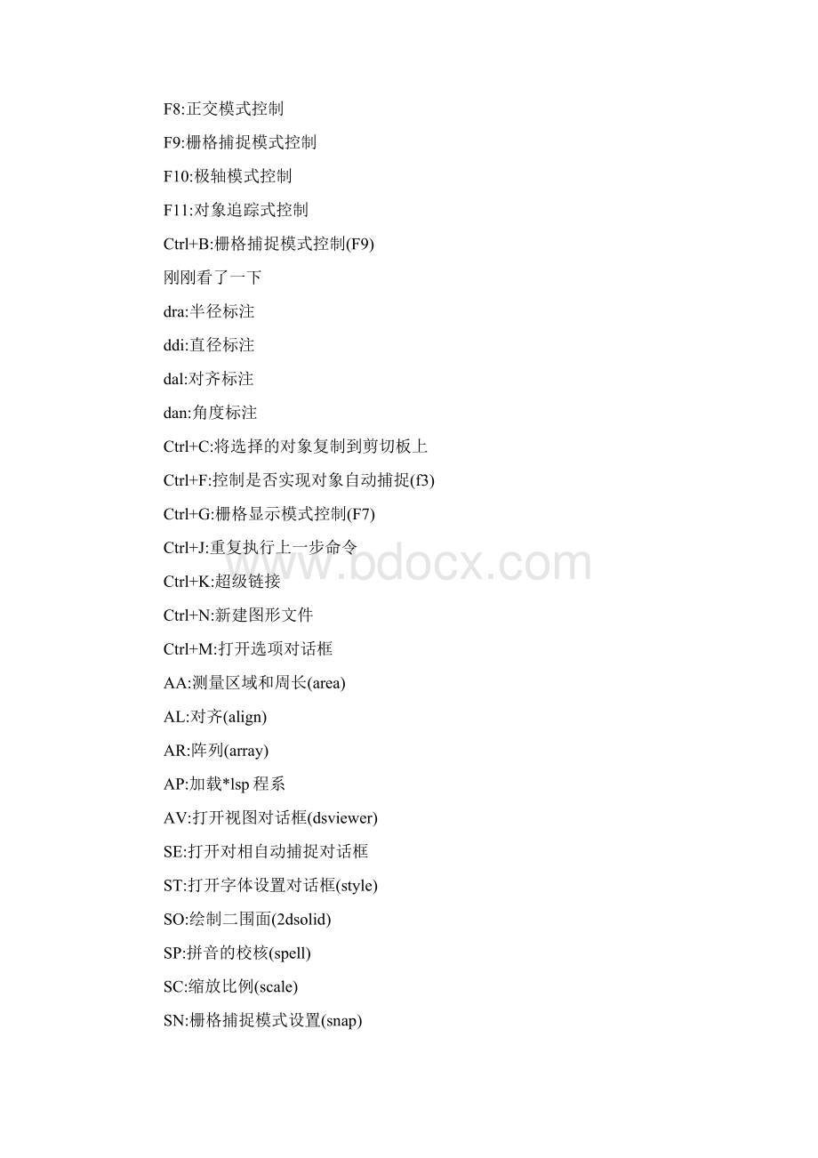 CAD二维三维快捷键Word格式.docx_第2页