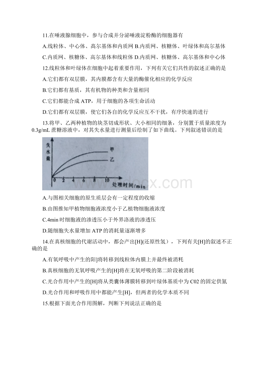 江西省上饶市学年高一生物下学期期末考试试题.docx_第3页