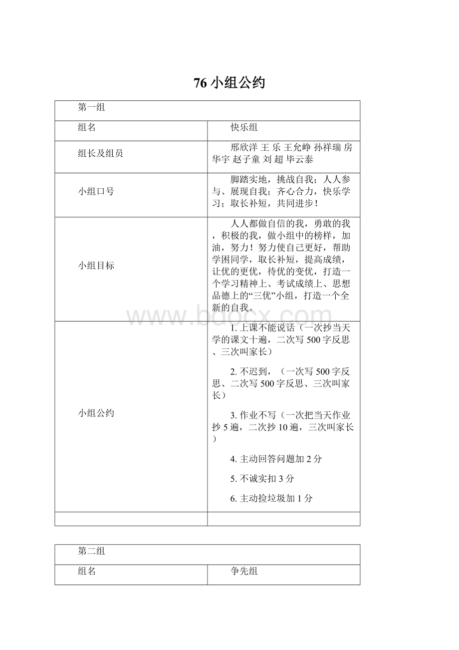 76小组公约.docx