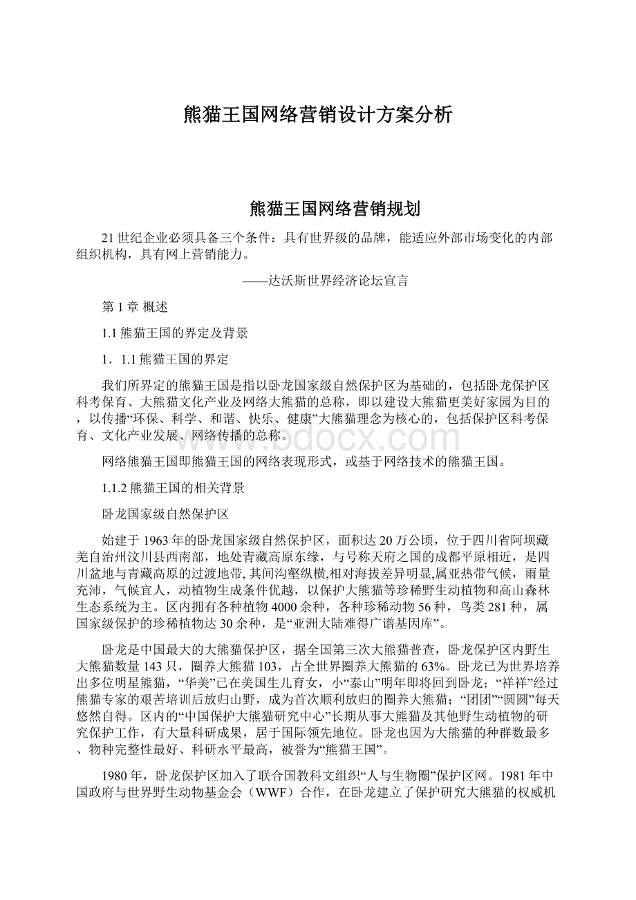 熊猫王国网络营销设计方案分析.docx_第1页