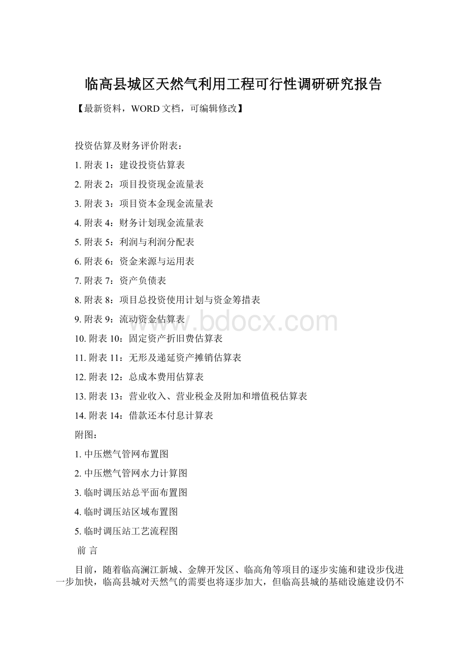 临高县城区天然气利用工程可行性调研研究报告.docx