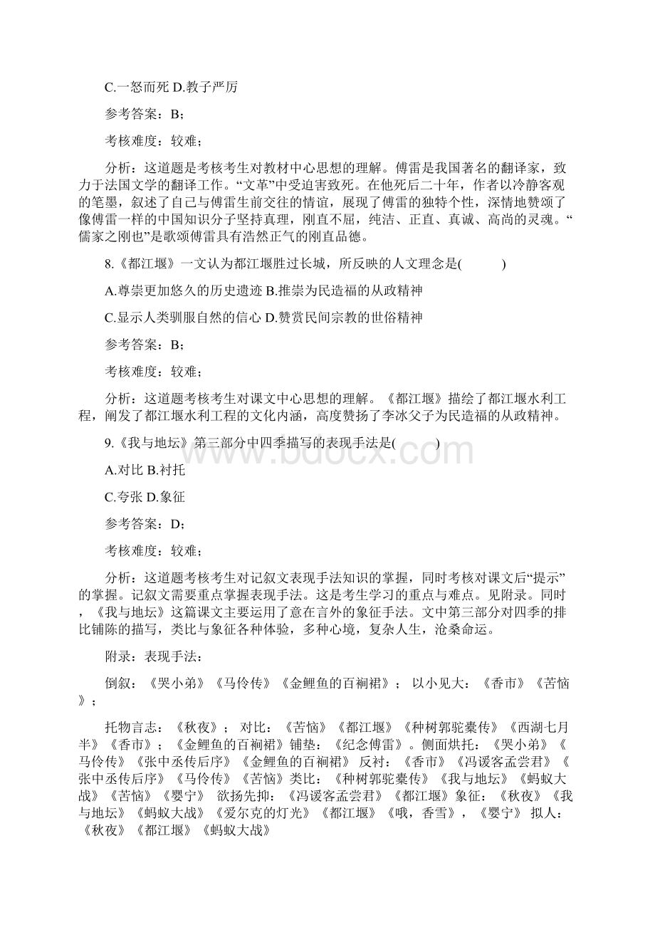 全国 高等教育自学考试《大学语文》试题分析资料.docx_第3页