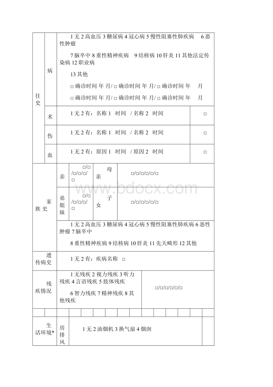 居民健康档案各类表格模板Word文档下载推荐.docx_第3页