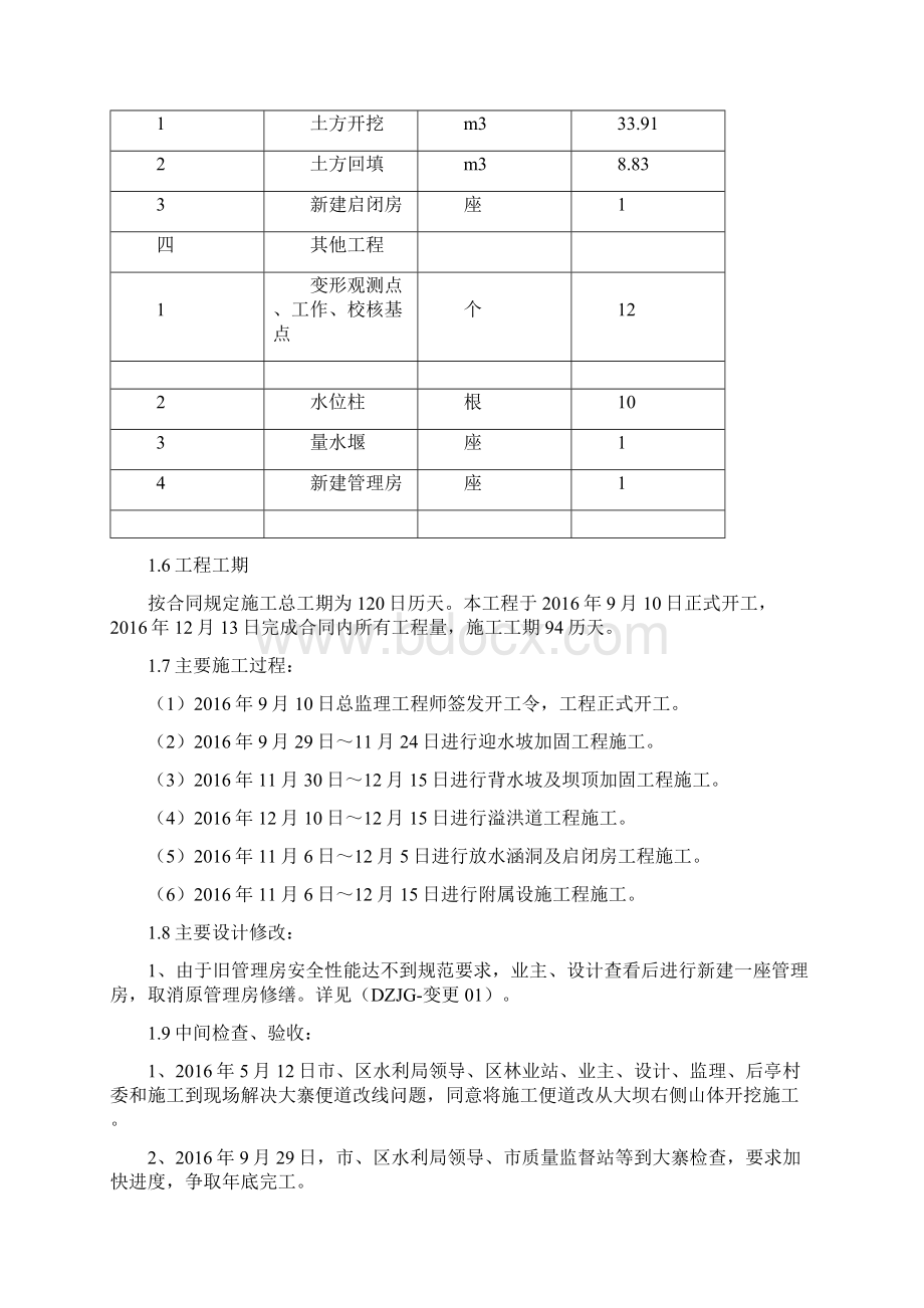 水库项目工程施工管理工作报告Word格式.docx_第3页