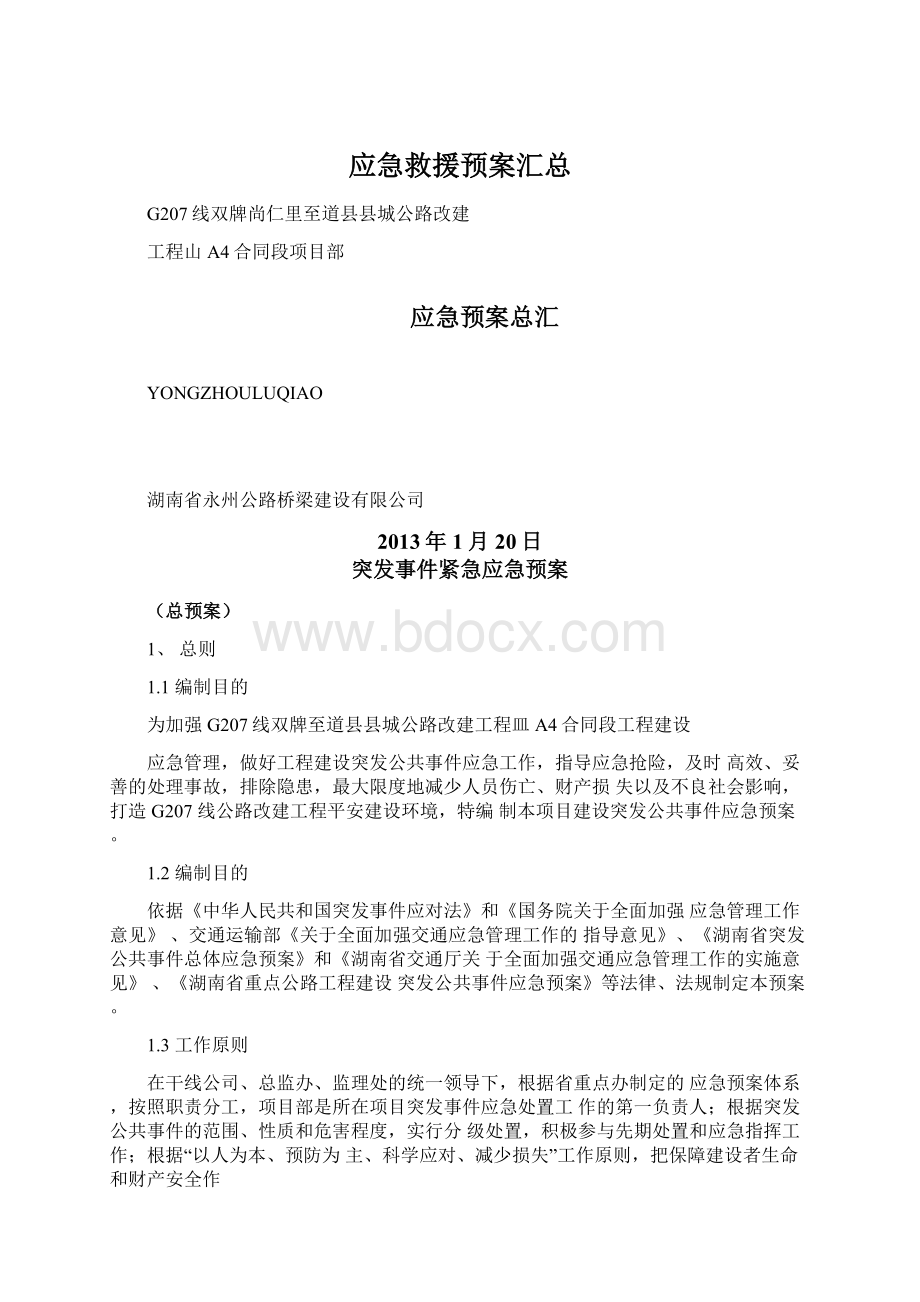 应急救援预案汇总文档格式.docx_第1页