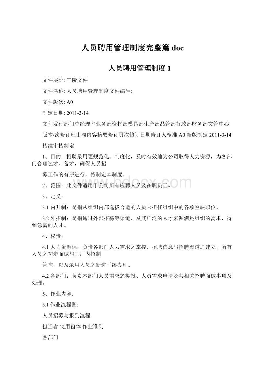 人员聘用管理制度完整篇doc.docx_第1页