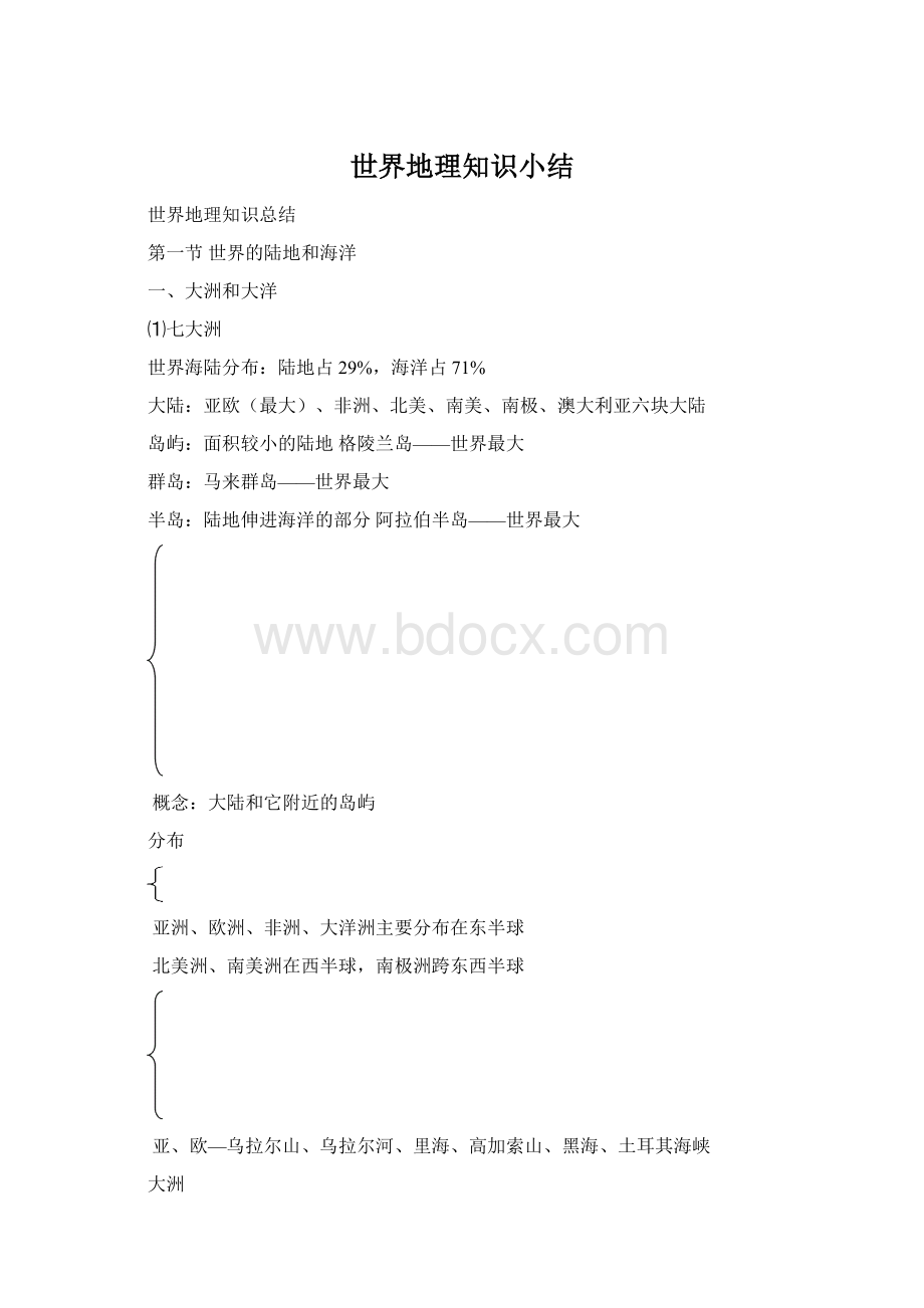 世界地理知识小结.docx