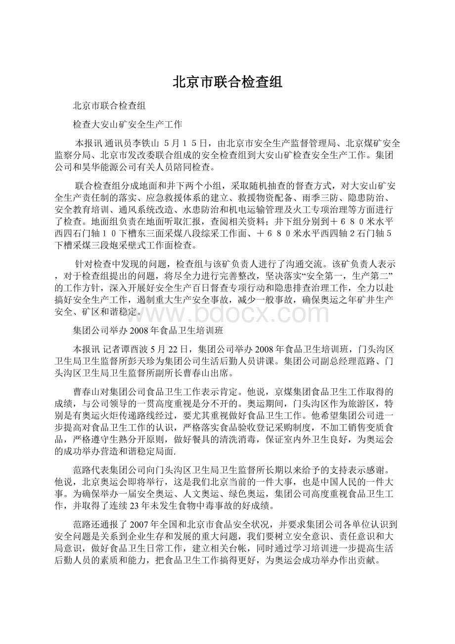 北京市联合检查组Word文档格式.docx_第1页