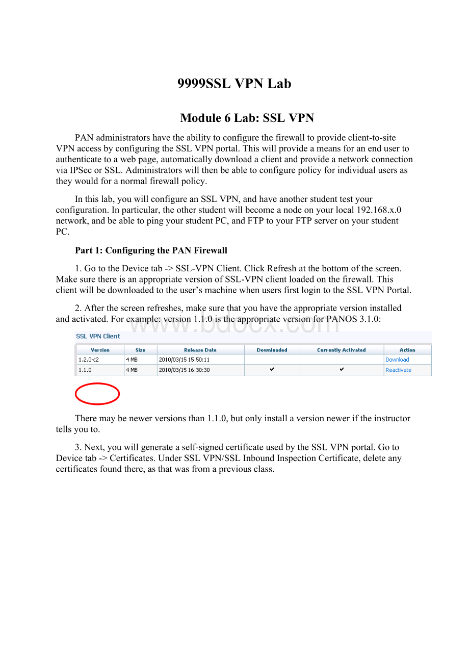 9999SSL VPN Lab.docx_第1页