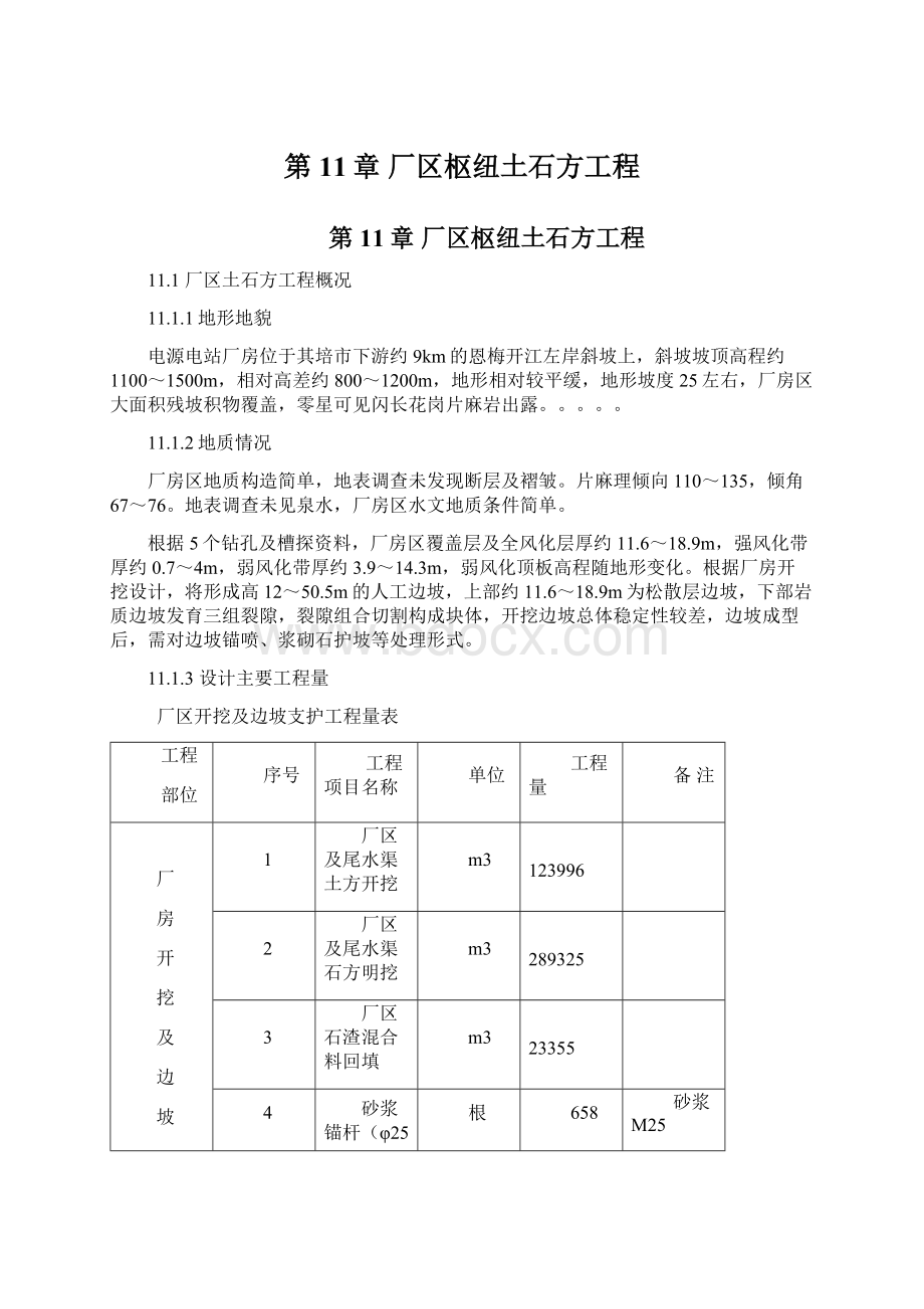 第11章 厂区枢纽土石方工程Word格式文档下载.docx_第1页