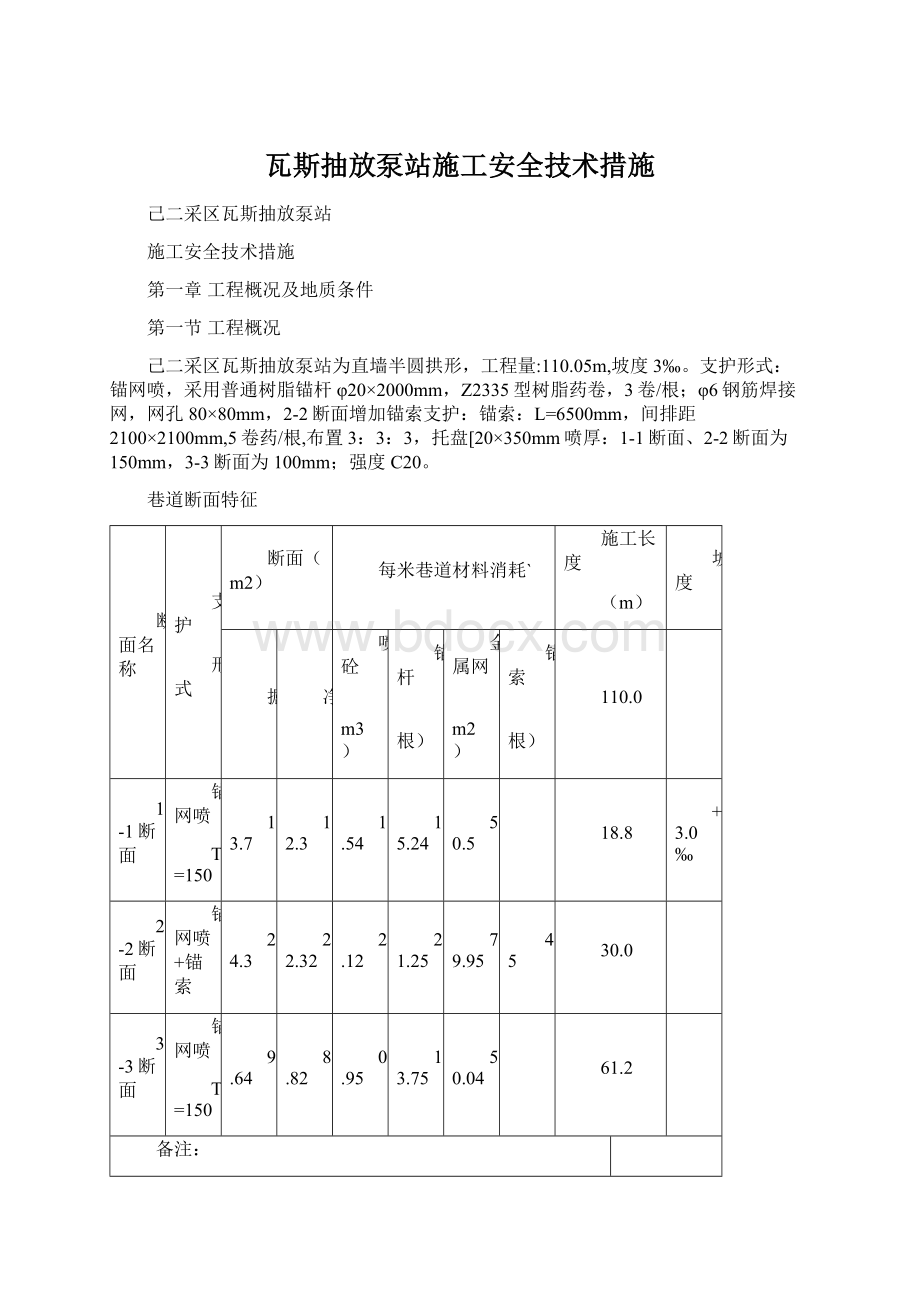 瓦斯抽放泵站施工安全技术措施.docx_第1页