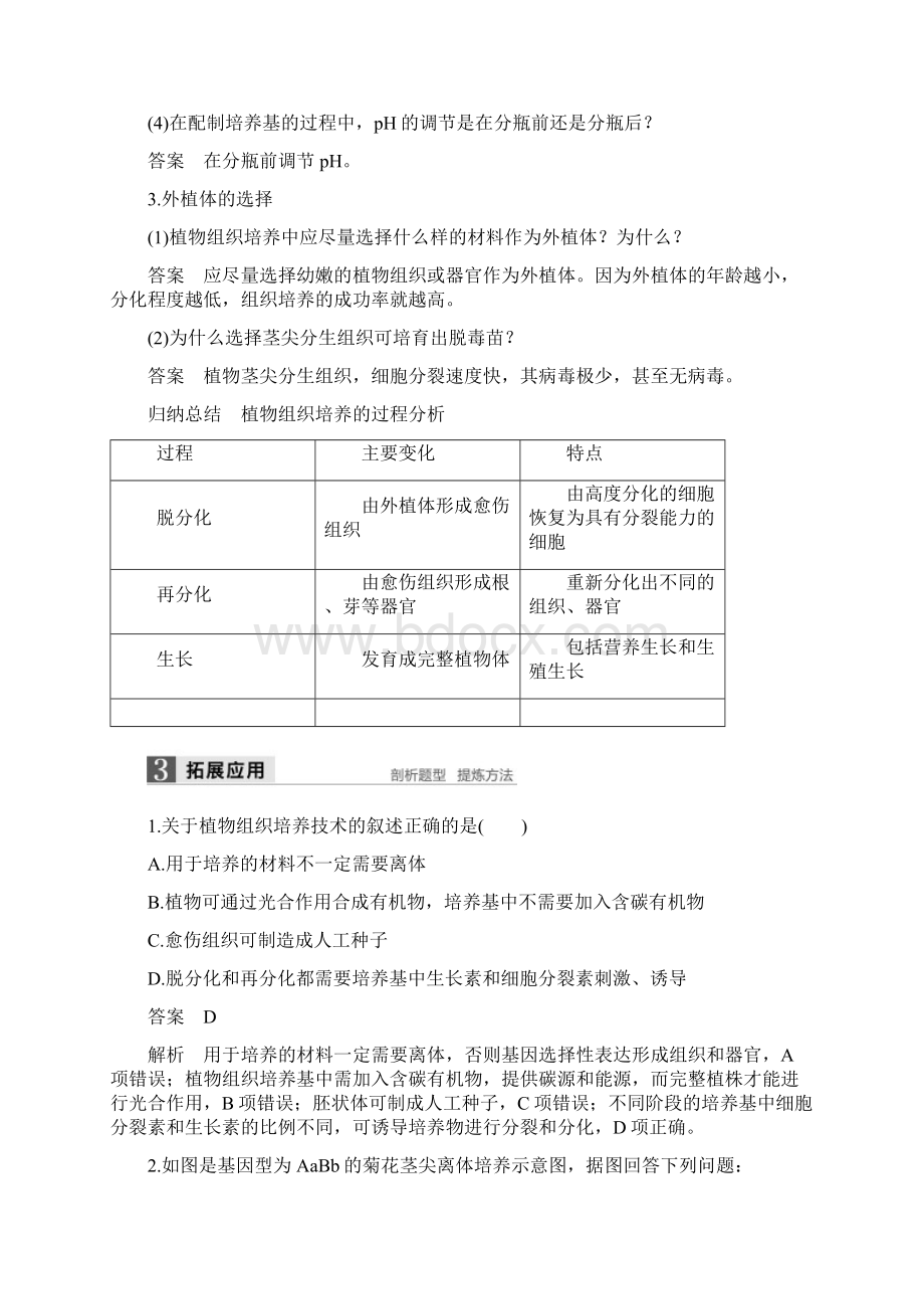 学年高中生物 专题3 植物的组织培养技术 第8课时 菊花的组织培养同步备课教学案.docx_第3页