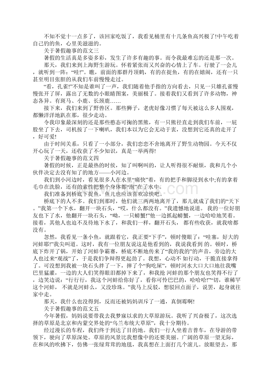 关于暑假趣事的作文范文10篇.docx_第2页