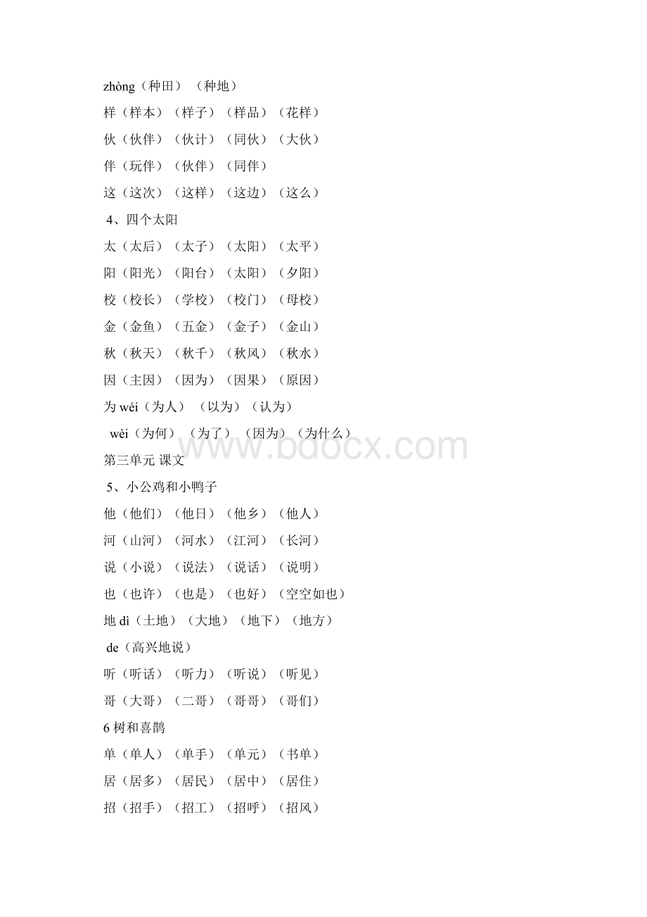 人教版一年级语文下册《写字表》生字组词Word文档下载推荐.docx_第3页