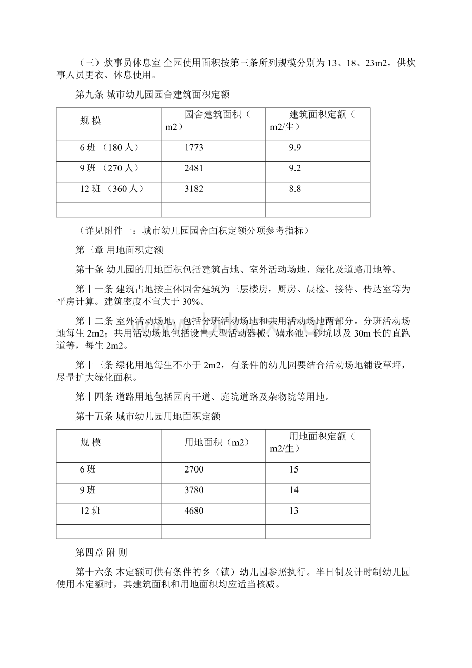 城市幼儿园建筑面积定额试行资料全Word格式.docx_第3页