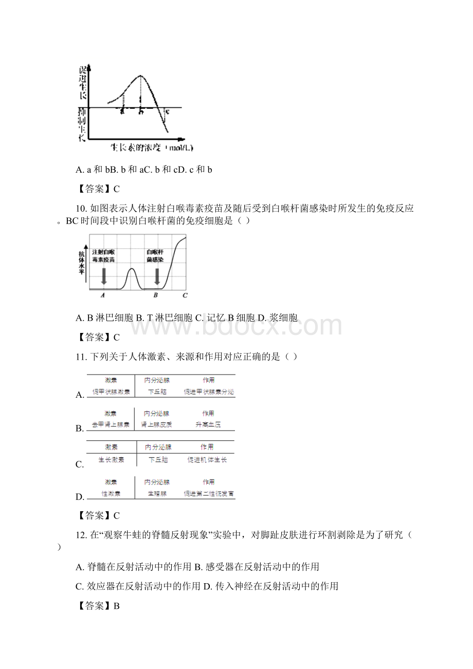 上海市虹口区届高三生命科学上学期期末教学质量监控试题.docx_第3页