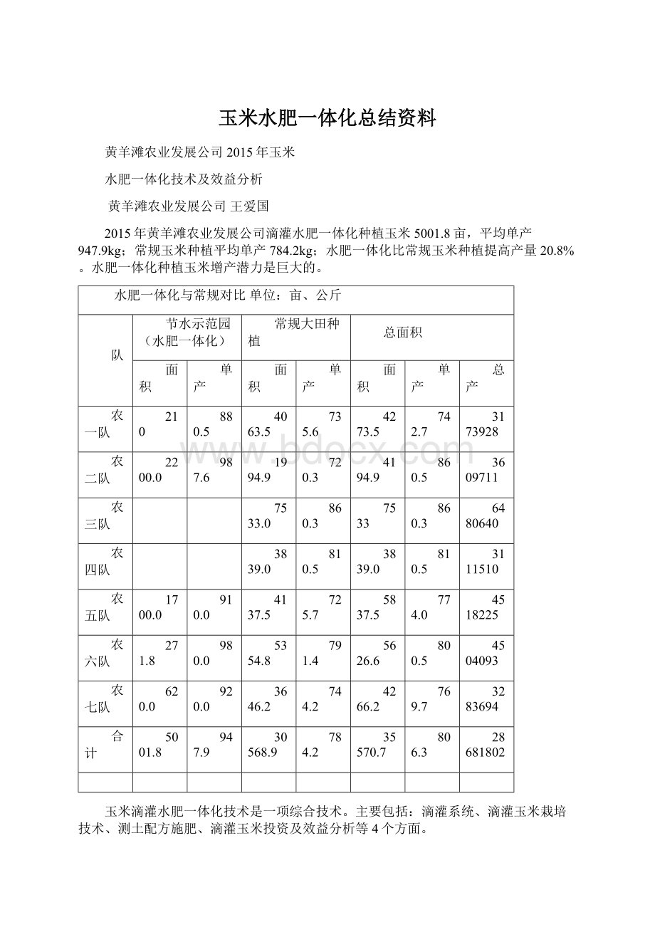 玉米水肥一体化总结资料.docx_第1页