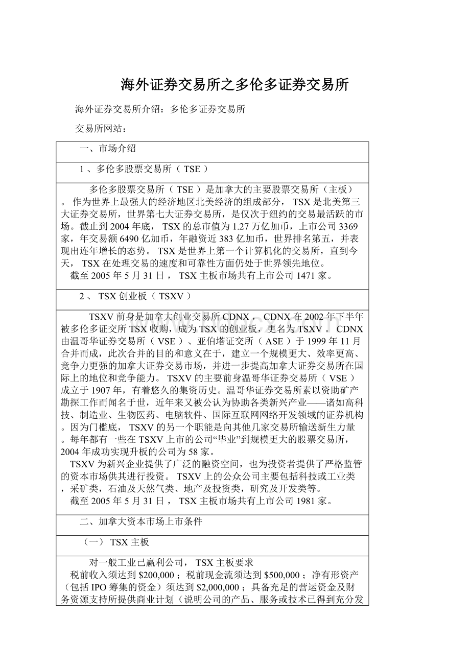 海外证券交易所之多伦多证券交易所.docx_第1页