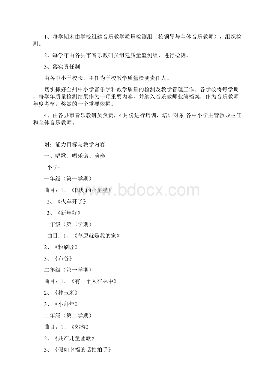 延边州中小学音乐学科能力培养目标与教学质量检测实施方案Word文档格式.docx_第3页